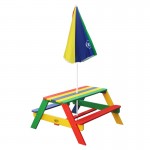 Masuta copii cu Bancute Curcubeu din lemn - Bancuta cu Masuta Axi pentru Picnic si Activitati Masuta copii cu Bancute Curcubeu din lemn - Bancuta cu Masuta Axi pentru Picnic si Activitati